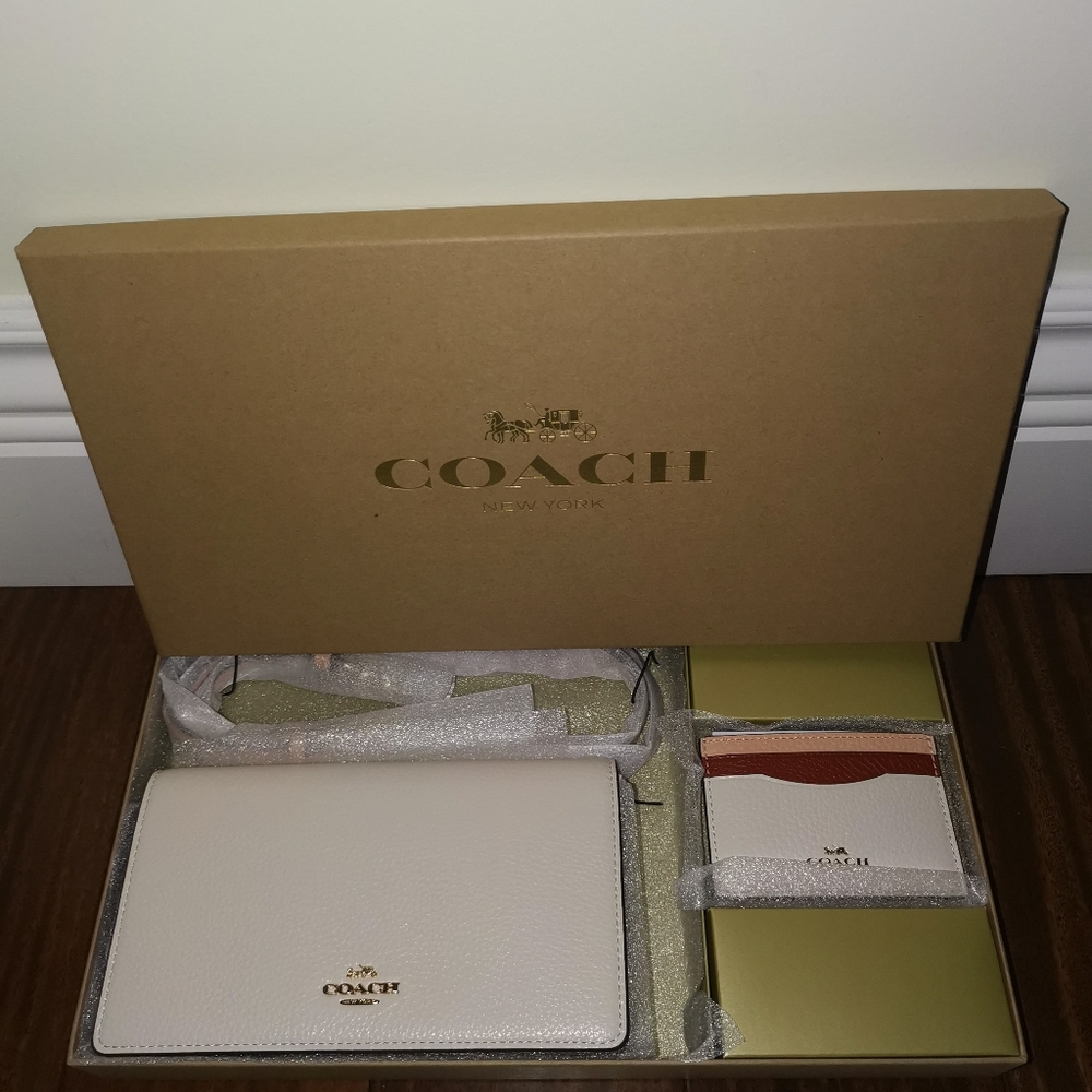 Boxed Anna Foldover Clutch Crossbody And Card Case Set In Colorblock